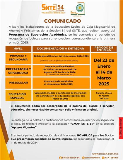 Comunicado Apoyos Vigentes